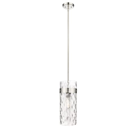 Z-Lite Fontaine 1 Light Pendant, Polished Nickel & Clear 3035P6-PN